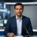 Professional cricket editorial broadcaster portrait
