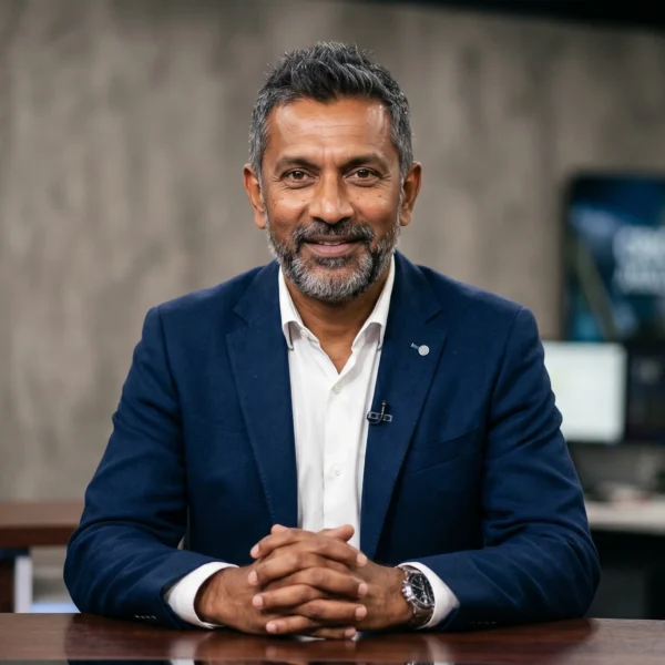 Professional cricket editorial analyst portrait